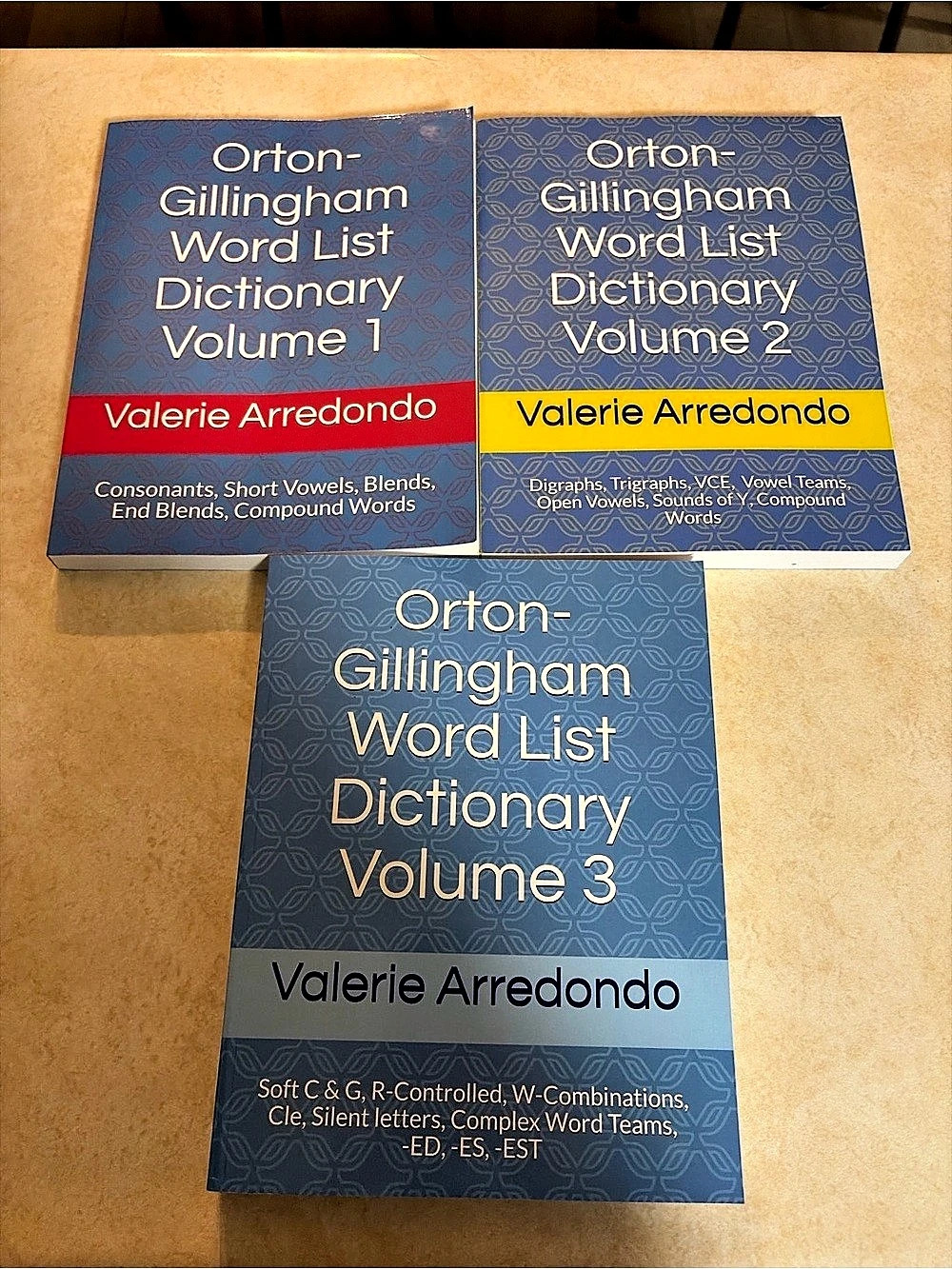 Valerie Arredondo Orton-Gillingham Word List Dictionary Volumes 1, 2, and 3 Set
